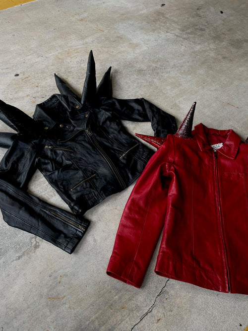 Bone Spiked leather jacket