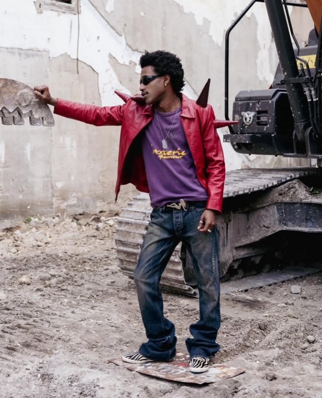 Blood spiked leather jacket