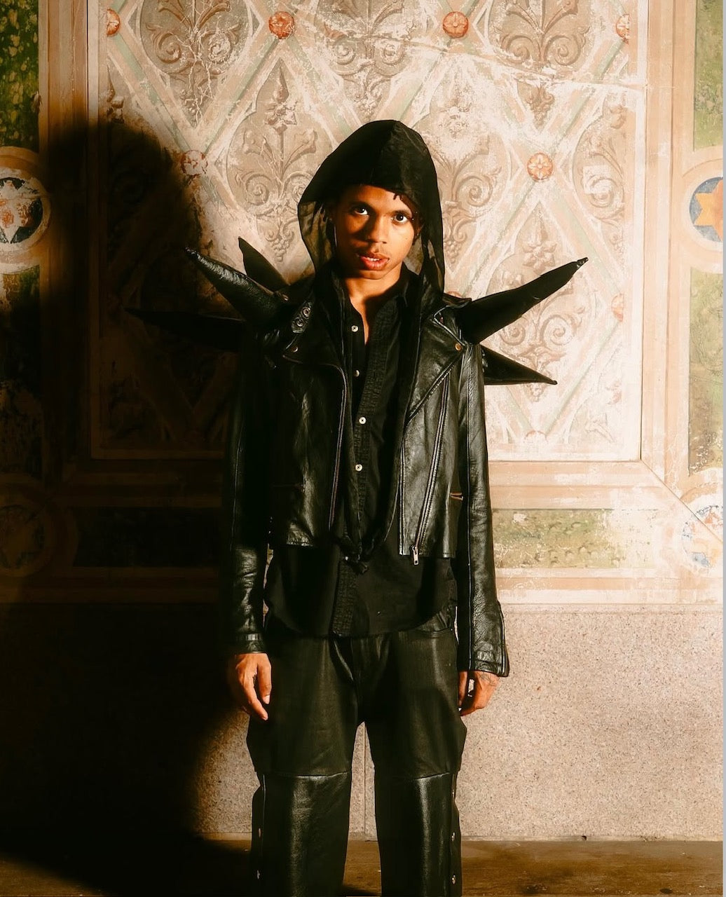 Bone Spiked leather jacket