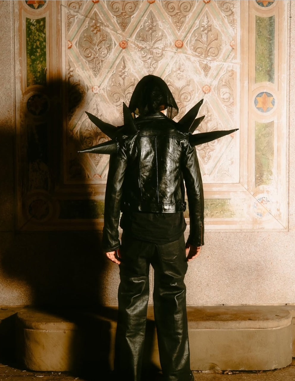Bone Spiked leather jacket